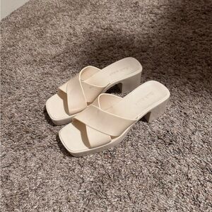 Cream jelly chunky heels size 6.5